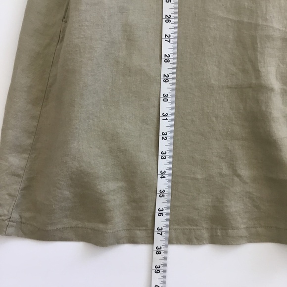 United Colors of Benetton Dress Pure Linen Sleeveless Khaki Size M - Picture 8 of 9